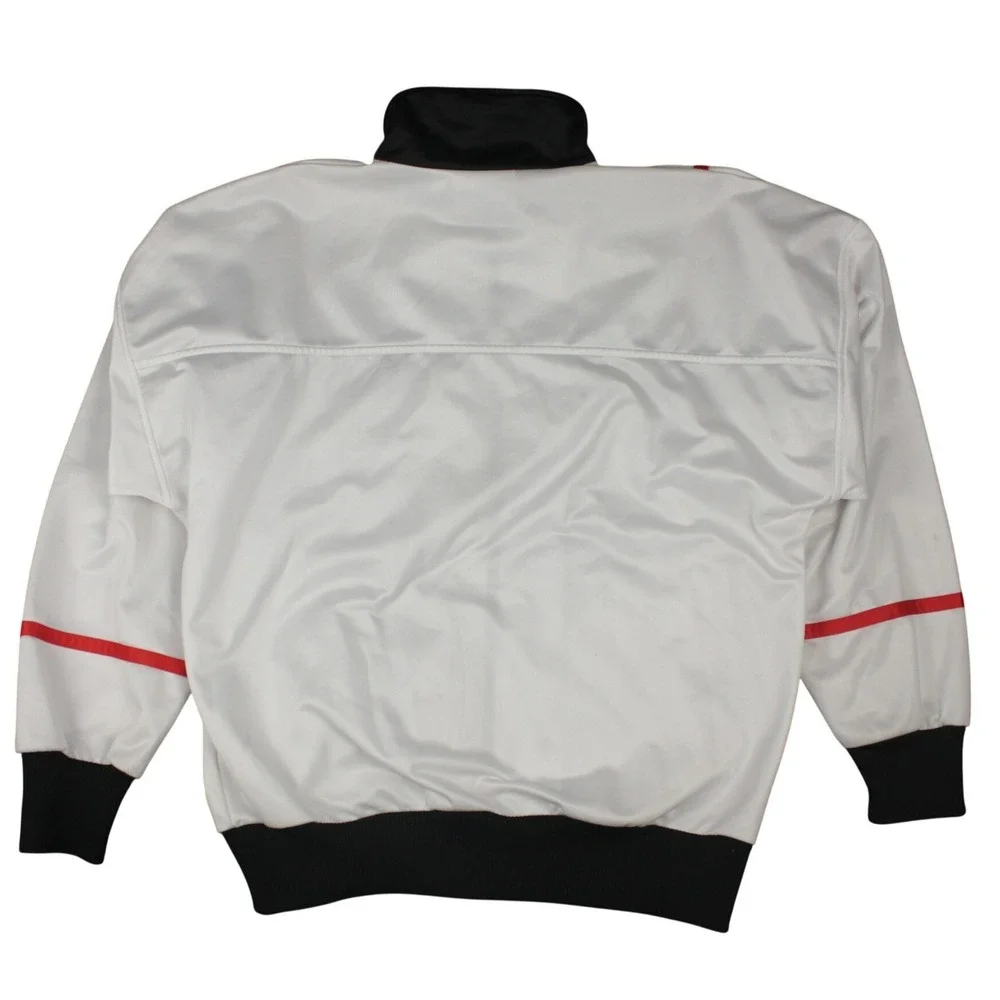 Vintage Wilson Tennis Warm-Up Jacket Mens M White Black Red Full‎ Zip Retro